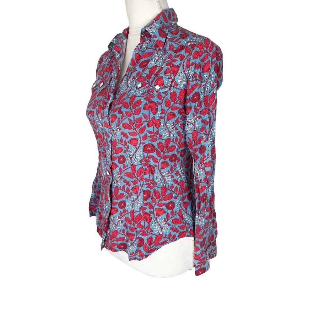Cactus Club Western Diamond Snap Button Shirt Rustic Country Cowgirl Size Small - Picture 5 of 6